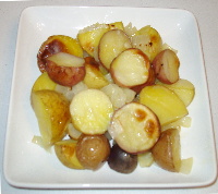 grilled onion baby potato